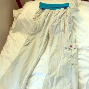 White Zumba Fitness Dance pants. Medium.